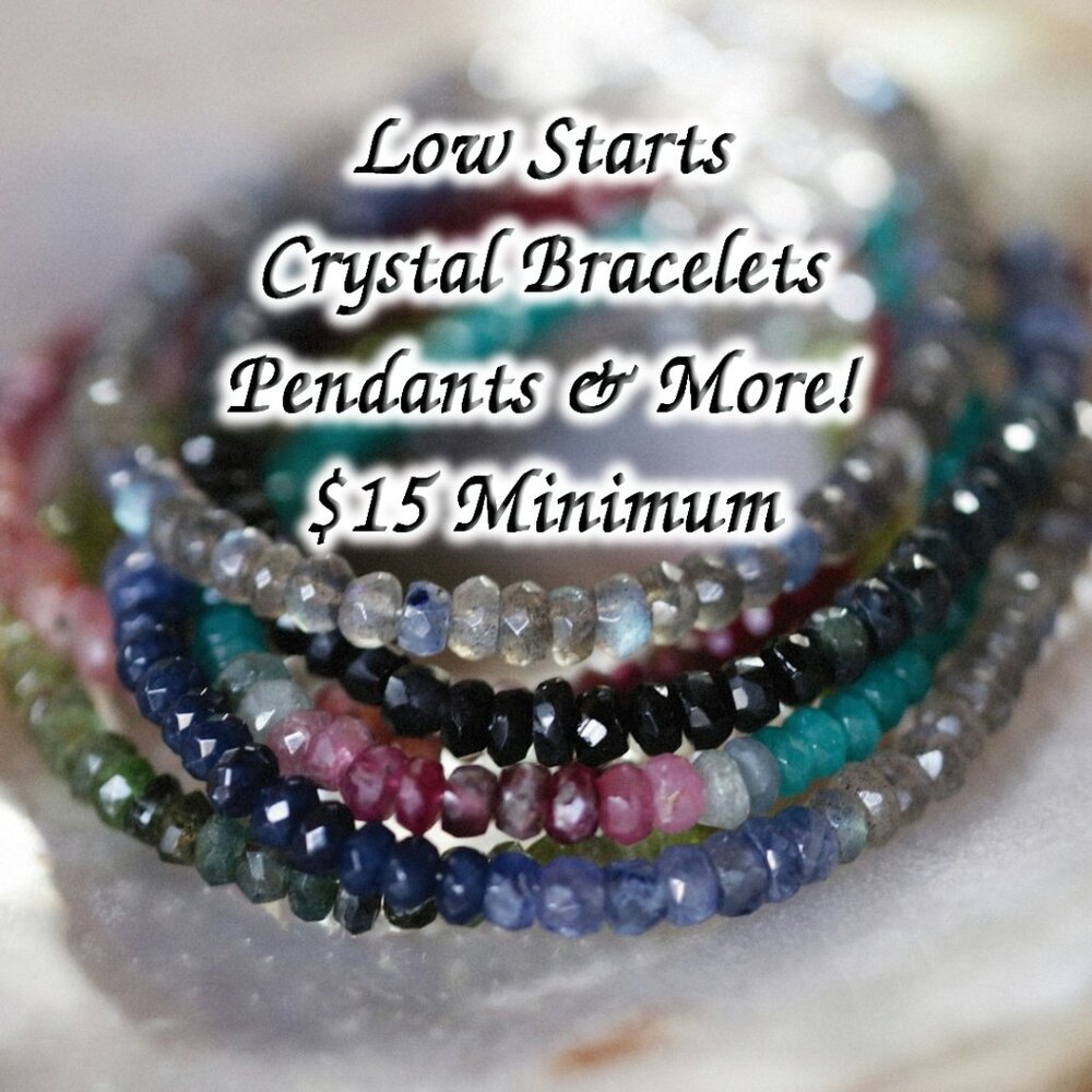 Low Starts! Crystal Bracelets, Pendants & More!  Free Gift for Buyers!